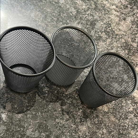 3 Black Wire Pen Holders Desk Organizers NWOT - Picture 2 of 13